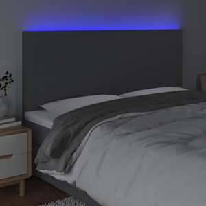 Čelo postele s LED tmavě šedé 180x5x118/128 cm textil - obrázek 3