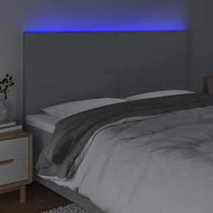 Čelo postele s LED světle šedé 200x5x118/128 cm textil - obrázek 3