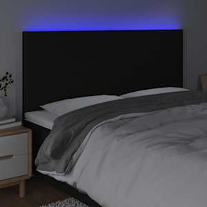 Čelo postele s LED černé 200x5x118/128 cm textil - obrázek 3