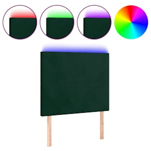 vidaXL LED-voodipeats, tumeroheline, 80x5x118/128 cm, samet