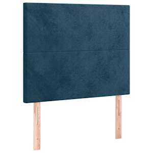 Čelo postele s LED tmavě modré 80x5x118/128 cm samet - obrázek 4