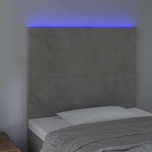 Čelo postele s LED světle šedé 90x5x118/128 cm samet - obrázek 3
