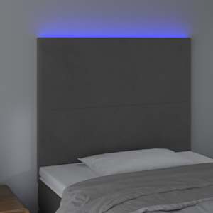 Čelo postele s LED tmavě šedé 90x5x118/128 cm samet - obrázek 3