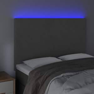 Čelo postele s LED tmavě šedé 144x5x118/128 cm samet - obrázek 3