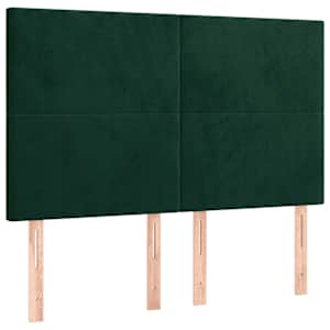 Čelo postele s LED tmavě zelená 144x5x118/128 cm samet - obrázek 4
