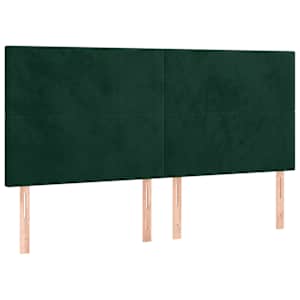 Čelo postele s LED tmavě zelená 180x5x118/128 cm samet - obrázek 4