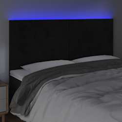 vidaXL S&auml;nggavel LED svart 200x5x118/128 cm sammet