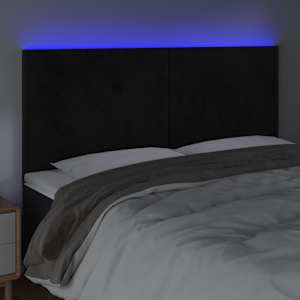 vidaXL S&auml;nggavel LED svart 200x5x118/128 cm sammet