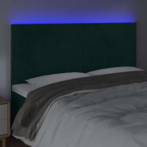 vidaXL S&auml;nggavel LED m&ouml;rkgr&ouml;n 200x5x118/128 cm sammet