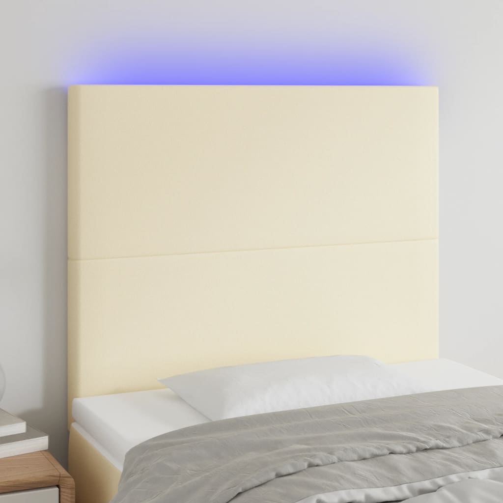 vidaXL LED Kopfteil Creme 80x5x118/128 cm Kunstleder