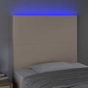 Čelo postele s LED cappuccino 80x5x118/128 cm umělá kůže - obrázek 3