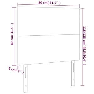 Čelo postele s LED cappuccino 80x5x118/128 cm umělá kůže - obrázek 6