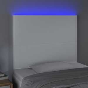 Čelo postele s LED bílé 90x5x118/128 cm umělá kůže - obrázek 3