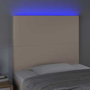 Čelo postele s LED cappuccino 90x5x118/128 cm umělá kůže - obrázek 3