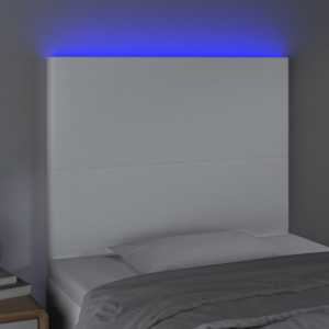 Čelo postele s LED bílé 100x5x118/128 cm umělá kůže - obrázek 3