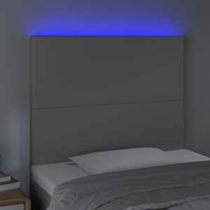 Čelo postele s LED šedé 100x5x118/128 cm umělá kůže - obrázek 3