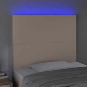 Čelo postele s LED cappuccino 100x5x118/128 cm umělá kůže - obrázek 3