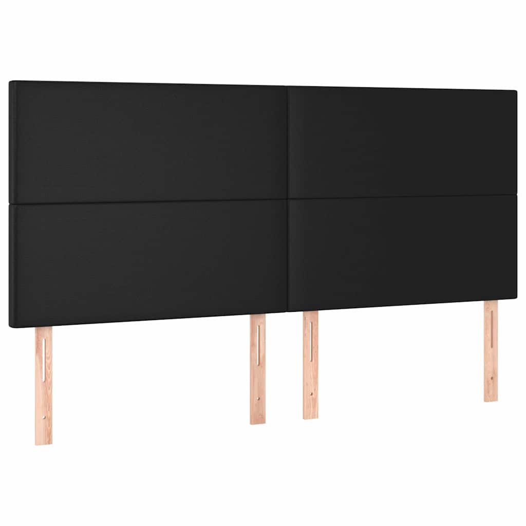vidaXL Hoofdbord LED 160x5x118/128 cm kunstleer zwart, foto 4