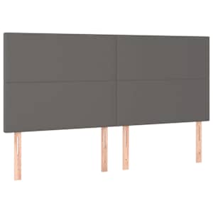 Čelo postele s LED šedé 160x5x118/128 cm umělá kůže - obrázek 4
