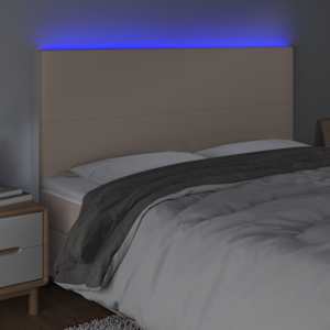 Čelo postele s LED cappuccino 160x5x118/128 cm umělá kůže - obrázek 3