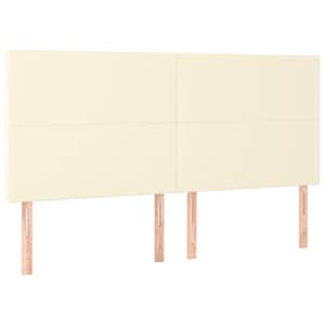 Čelo postele s LED krémové 180x5x118/128 cm umělá kůže - obrázek 4
