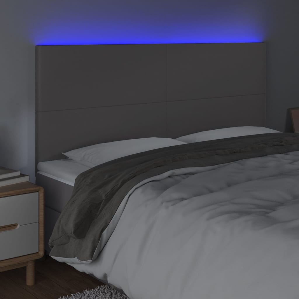 vidaXL Čelo postele sivé 180x5x118/128 cm umelá koža