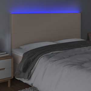 Čelo postele s LED cappuccino 180x5x118/128 cm umělá kůže - obrázek 3