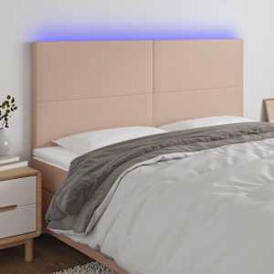 Čelo postele s LED cappuccino 180x5x118/128 cm umělá kůže - obrázek 1