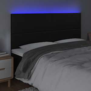 Čelo postele s LED černé 200x5x118/128 cm umělá kůže - obrázek 3