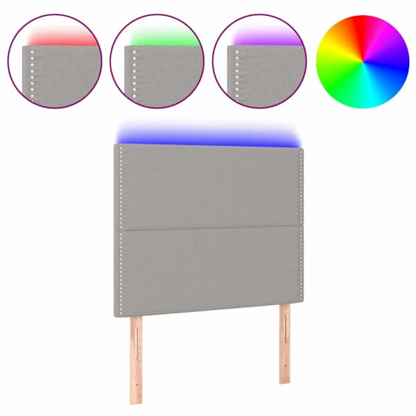 vidaXL LED-voodipeats, helehall, 90x5x118/128 cm, kangas