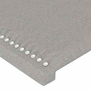 Čelo postele s LED světle šedé 90x5x118/128 cm textil - obrázek 5
