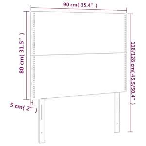 Čelo postele s LED světle šedé 90x5x118/128 cm textil - obrázek 6