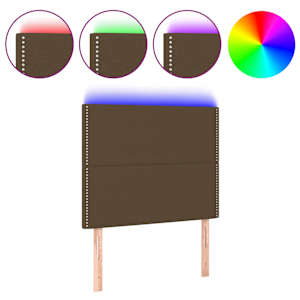 vidaXL LED-voodipeats, tumepruun, 90x5x118/128 cm, kangas