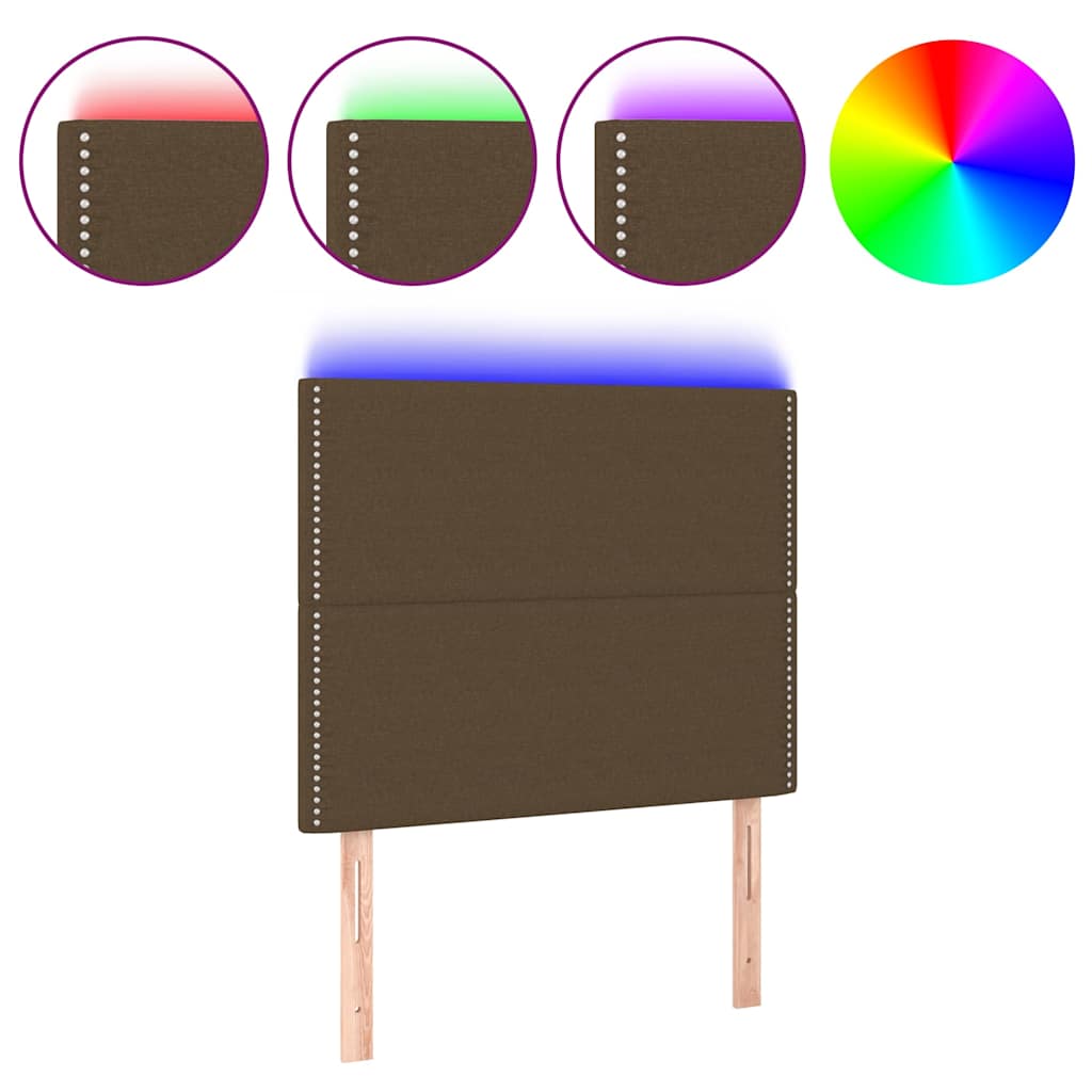 vidaXL Hoofdbord LED 90x5x118/128 cm stof donkerbruin bruin, foto 3