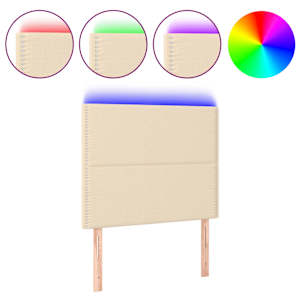 Čelo postele s LED krémové 90x5x118/128 cm textil - obrázek 2