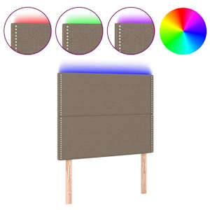 vidaXL LED-voodipeats, pruunikashall, 100x5x118/128 cm, kangas