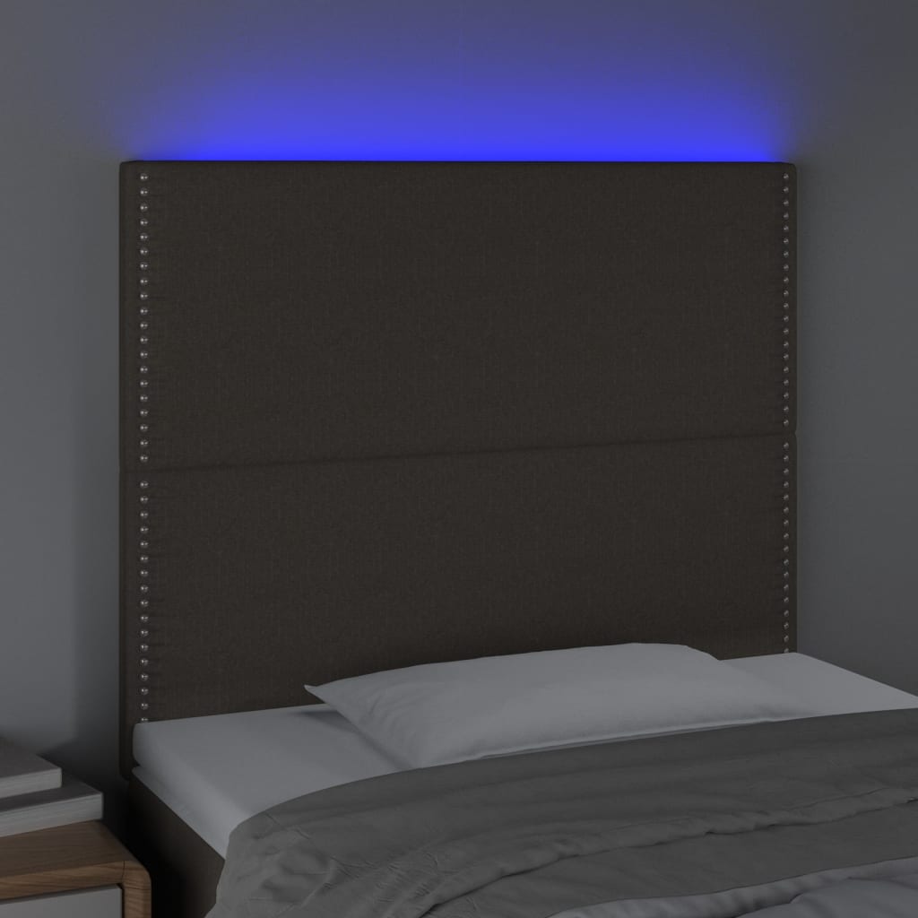 Thumbnail - vidaXL LED Kopfteil Taupe 100x5x118/128 cm Stoff