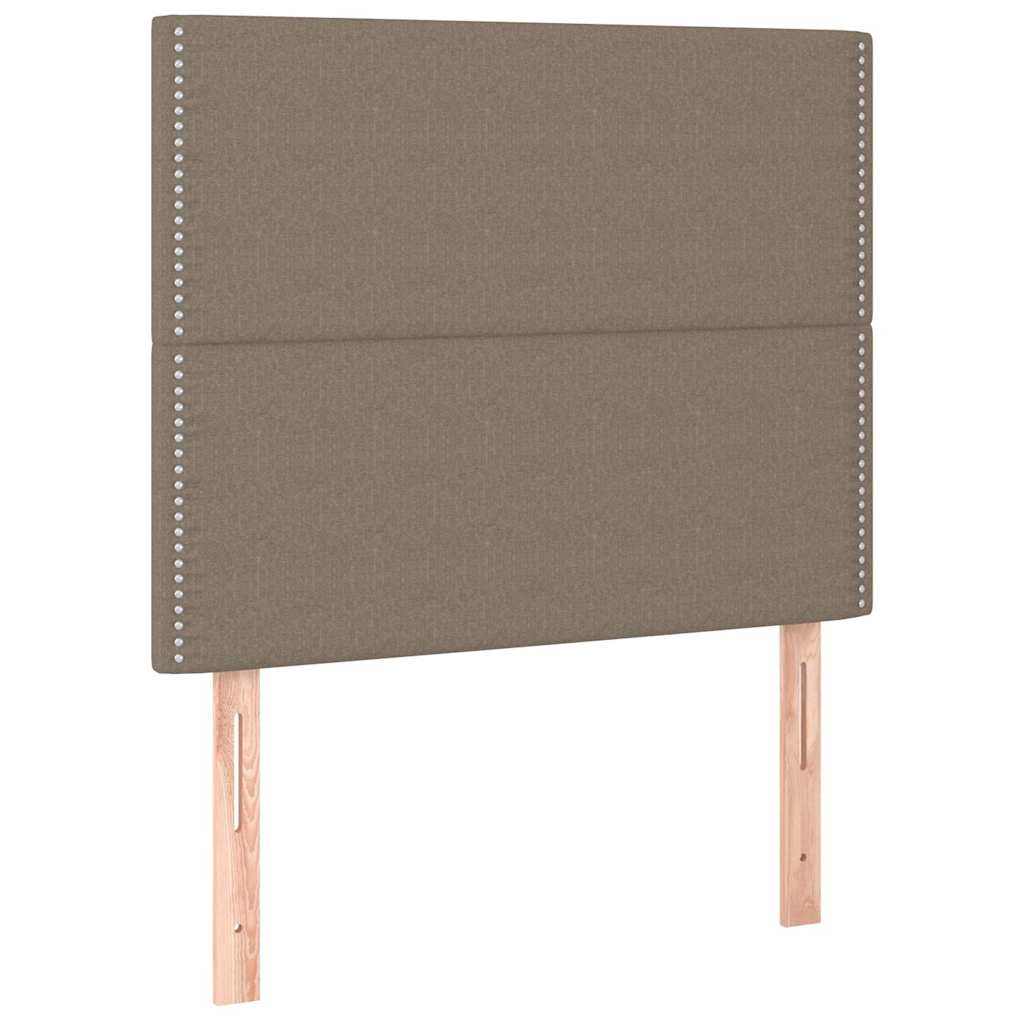 vidaXL Hoofdbord LED 100x5x118/128 cm stof taupe, foto 4