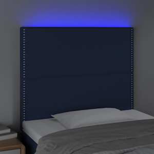 Čelo postele s LED modré 100x5x118/128 cm textil - obrázek 3