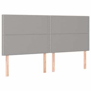 Čelo postele s LED světle šedé 160x5x118/128 cm textil - obrázek 4
