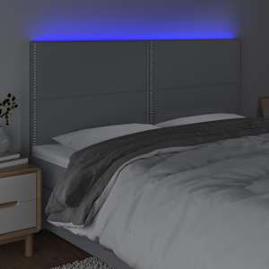 Čelo postele s LED světle šedé 180x5x118/128 cm textil - obrázek 3