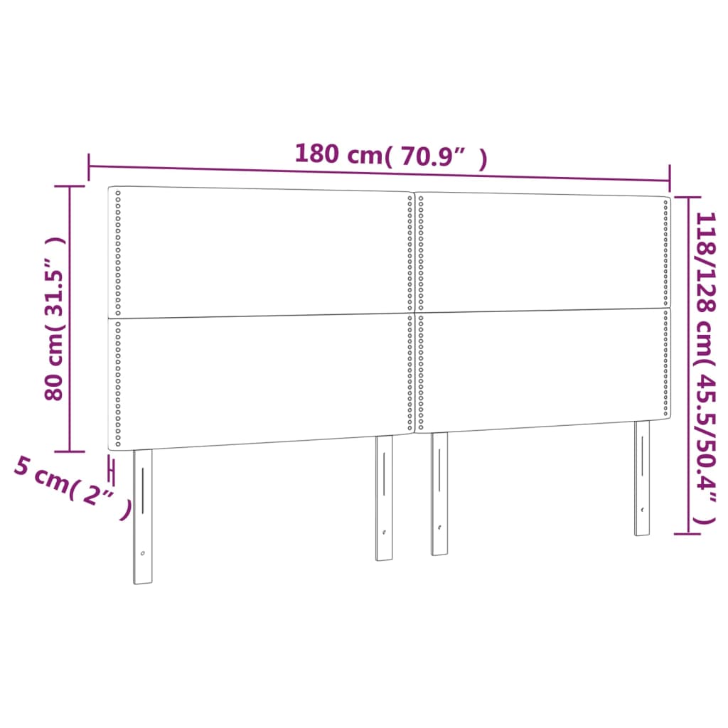 LED posteljno vzglavje temno sivo 180x5x118/128 cm blago