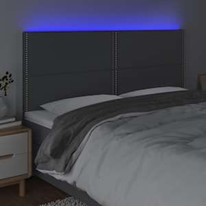 Čelo postele s LED tmavě šedé 180x5x118/128 cm textil - obrázek 3