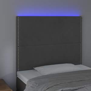 Čelo postele s LED tmavě šedé 80x5x118/128 cm samet - obrázek 3
