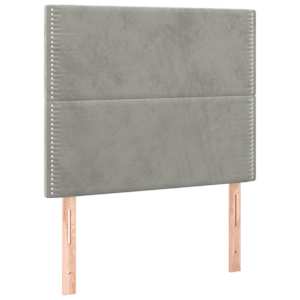 Čelo postele s LED světle šedé 90x5x118/128 cm samet - obrázek 4