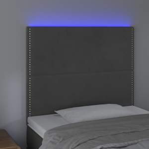 Čelo postele s LED tmavě šedé 100x5x118/128 cm samet - obrázek 3