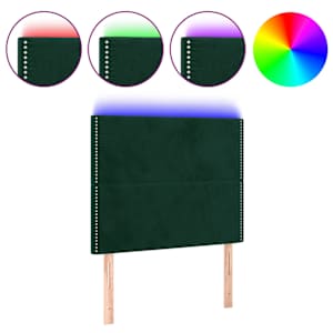 vidaXL LED-voodipeats, tumeroheline, 100x5x118/128 cm, samet
