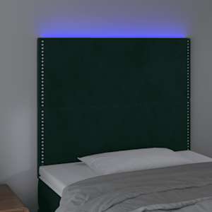 Čelo postele s LED tmavě zelená 100x5x118/128 cm samet - obrázek 3