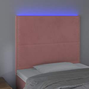 Čelo postele s LED růžové 100x5x118/128 cm samet - obrázek 3