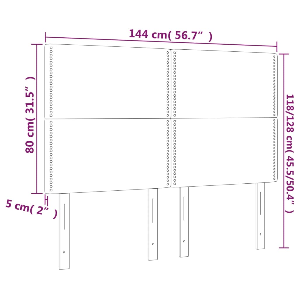 LED posteljno vzglavje temno sivo 144x5x118/128 cm žamet